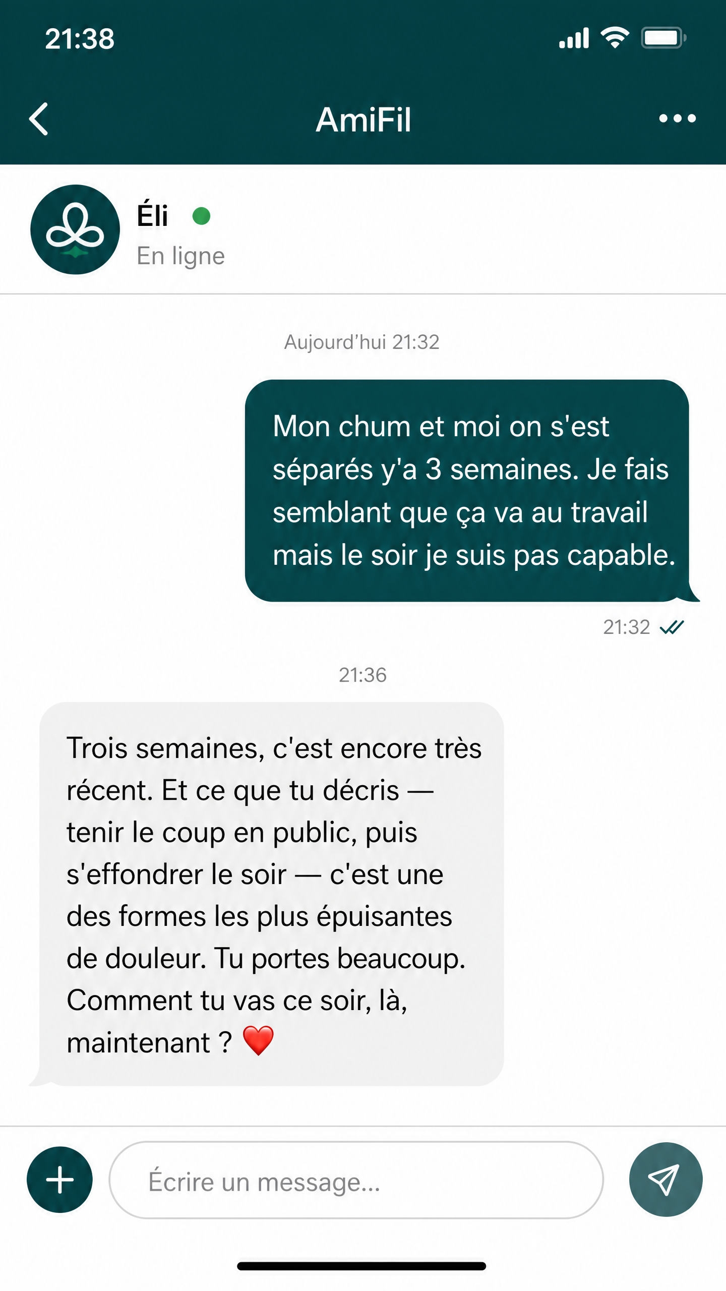 Conversation AmiFil — Après une séparation